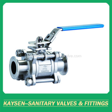 Sanitary Clamp Three Piece Non-retention Ball Valve